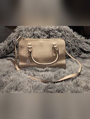 Kate Spade Beige Pebbled Leather Satchel